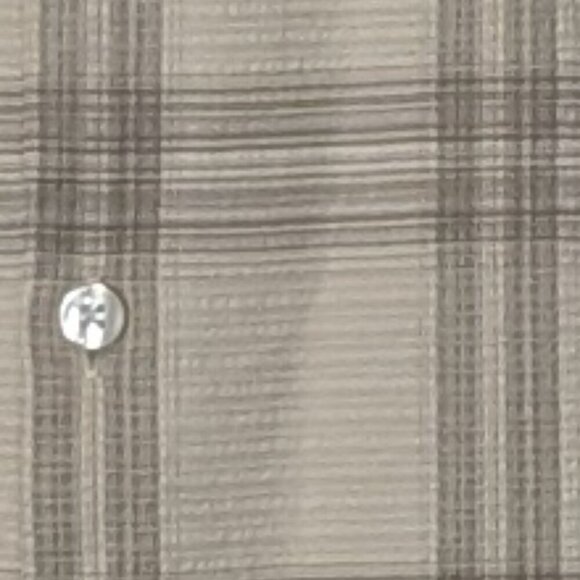 VAN HEUSEN Men's Textured Beige Plaid Short Sleeve Button Dress Shirt; Size XXL - Picture 3 of 6